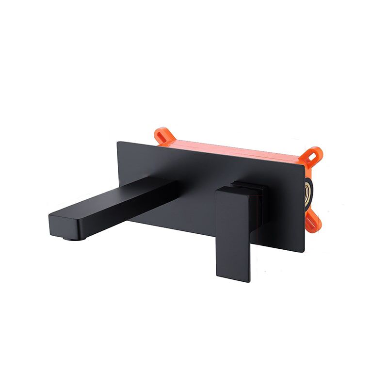 Black Single Handle Wall Mounted 2 Holes Waterfall Bathroom Conceal Basin Faucet-80