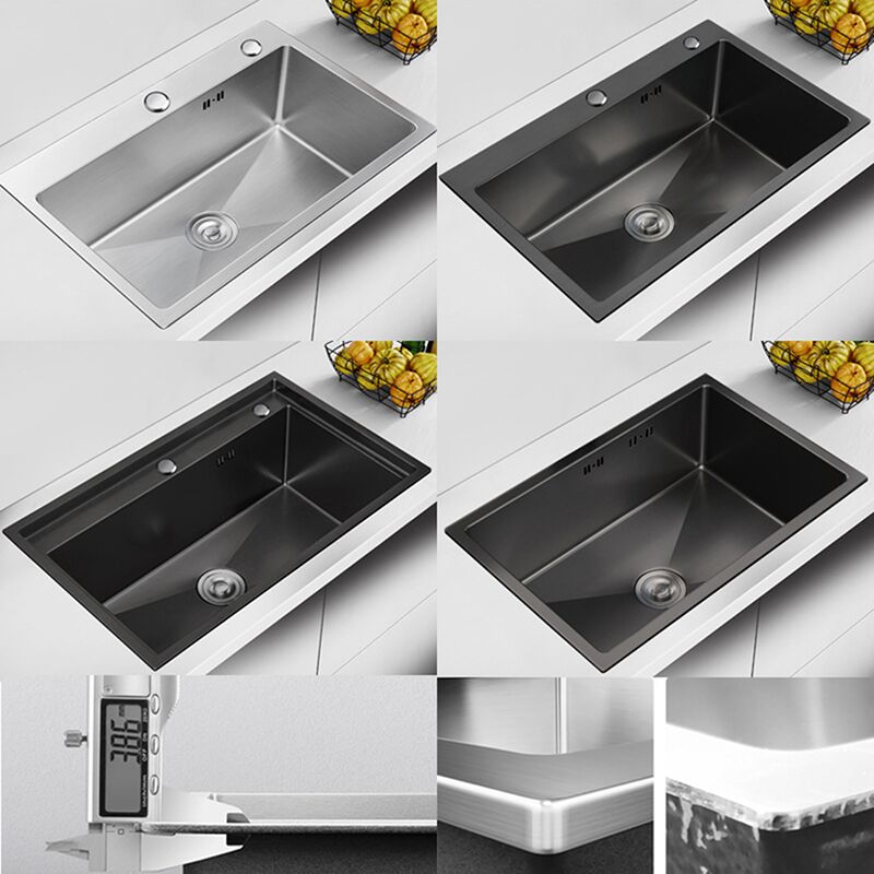 Factory direct kitchen stainless steel sink thickened 304 under counter basin large single sink vegetable sink-4