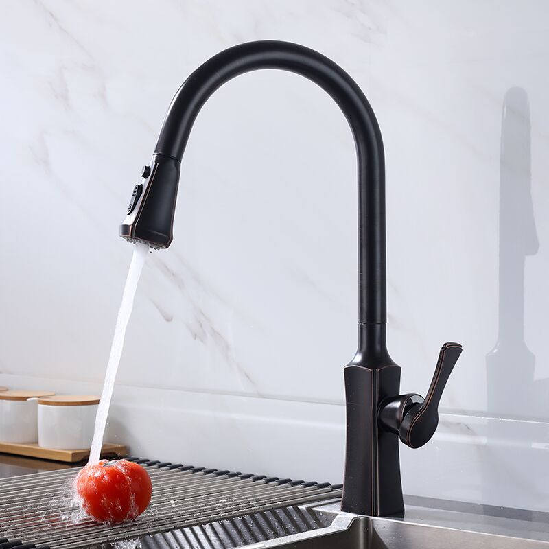 Faucet manufacturer wholesale 360 degree 304 stainless steel can be pulled out faucet hand faucet universal rotating telescopic black kitchen faucet (1) Faucet manufacturer wholesale 360 degree 304 stainless steel can be pulled out faucet hand faucet universal rotating telescopic black kitchen faucet (1)