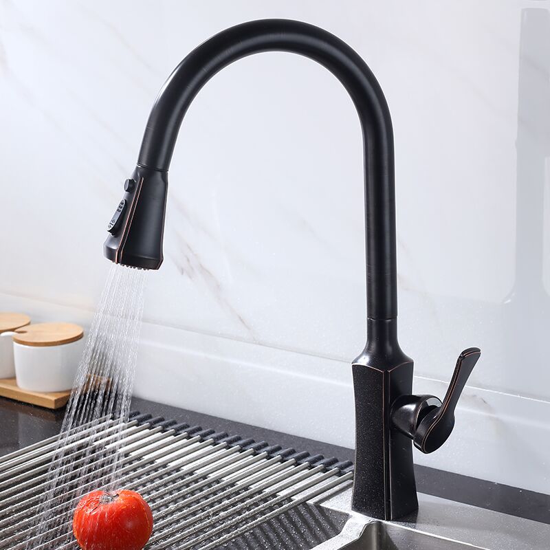 Faucet manufacturer wholesale 360 degree 304 stainless steel can be pulled out faucet hand faucet universal rotating telescopic black kitchen faucet (6) Faucet manufacturer wholesale 360 degree 304 stainless steel can be pulled out faucet hand faucet universal rotating telescopic black kitchen faucet (6)