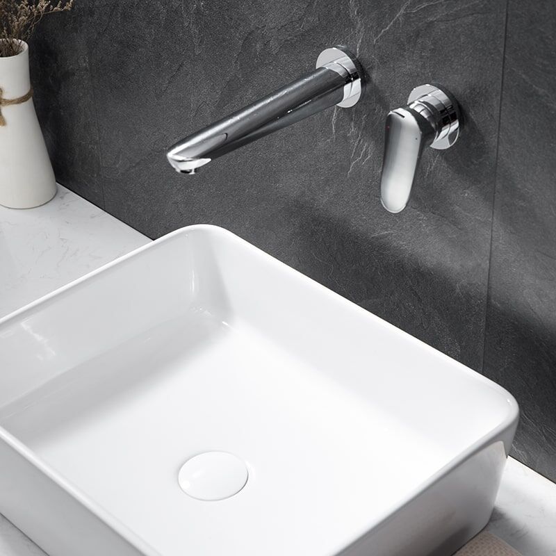 Luxury Brass Wall Mounted Basin Tap Matte Waterfall Concealed Basin Mixer Faucet-12