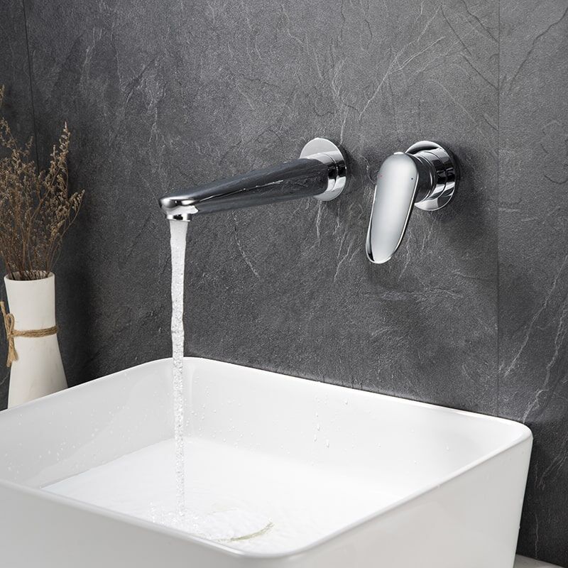 Luxury Brass Wall Mounted Basin Tap Matte Waterfall Concealed Basin Mixer Faucet-6