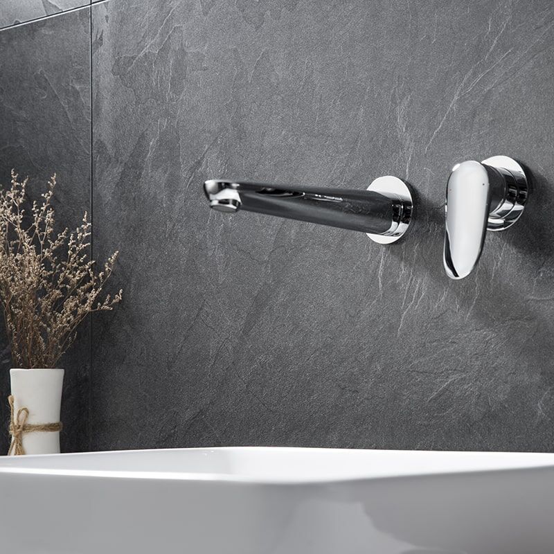 Luxury Brass Wall Mounted Basin Tap Matte Waterfall Concealed Basin Mixer Faucet-9