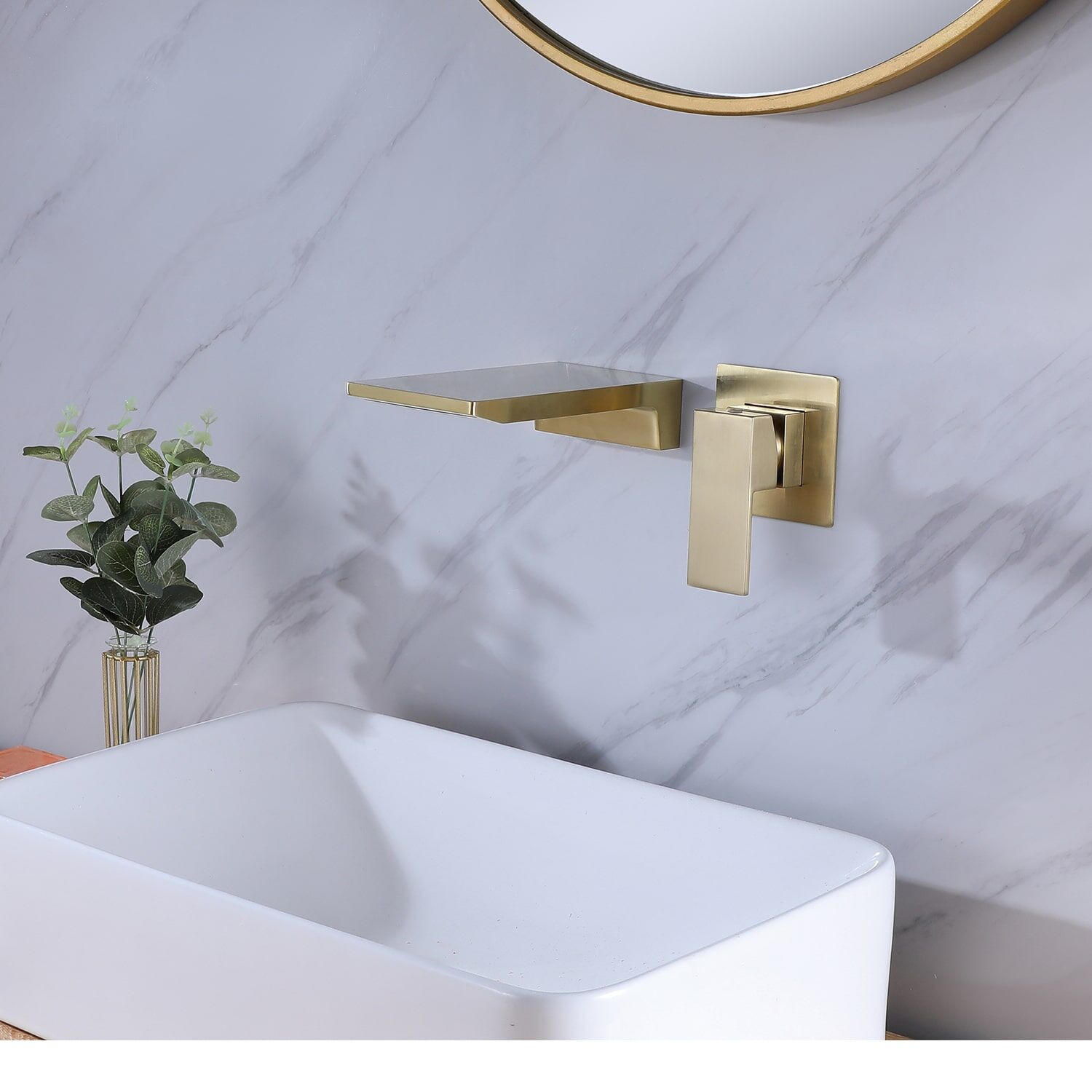Modern Design Waterfall Wall Mounted Bathroom Hand Wash Basin Faucets-4