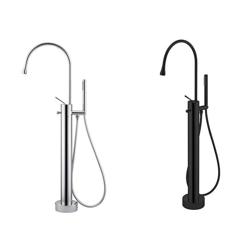 Popular Floor Mounted Luxury Brass Bath Mixer Tap Single Lever Freestanding Bathtub Faucet Free Standing Bath Faucet (2)