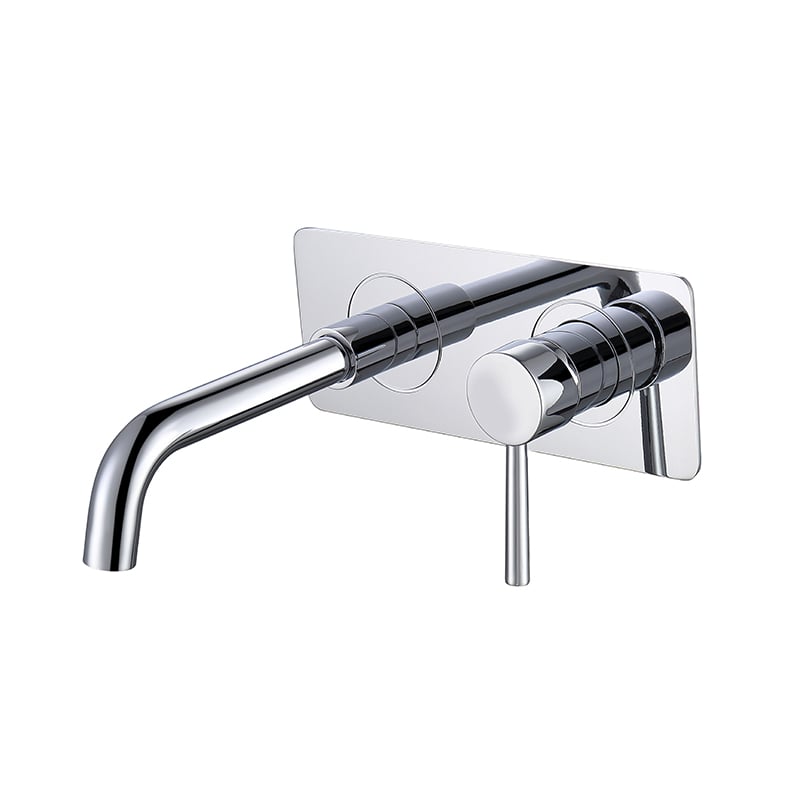 Wall Mount Single Handle Hotel Bathroom Basin Faucet Hot Cold Mixer Tap-1