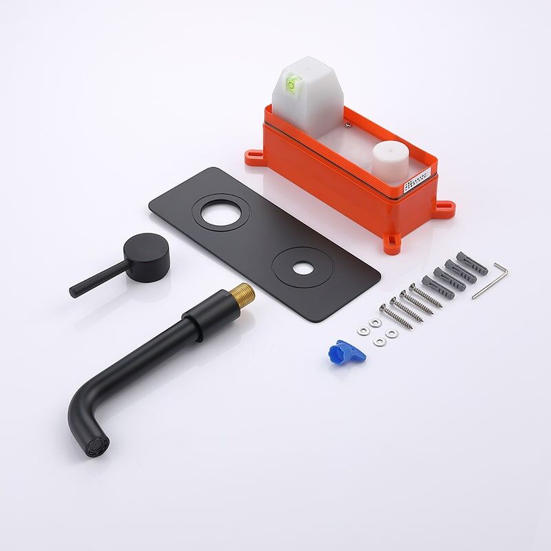 Wall Mounted Black Brass Bathroom Faucet Sink Wash Basin Mixers Faucets Taps