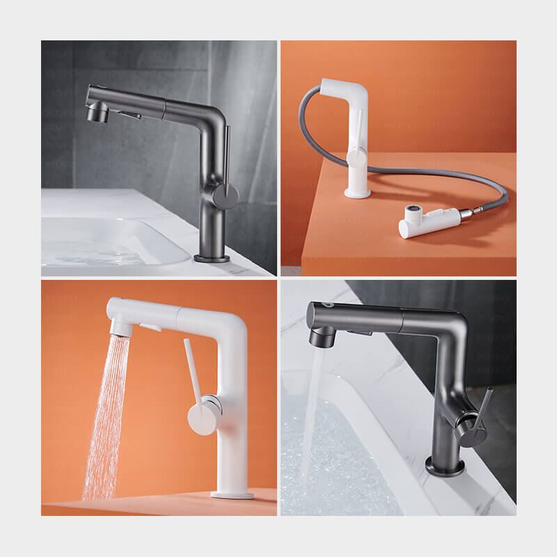 single hadle pull out basin mixer faucet