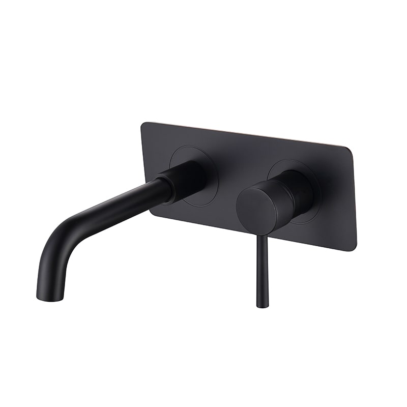 single handle matt black bathroom basin faucet 2 hole wall mounted faucet-1