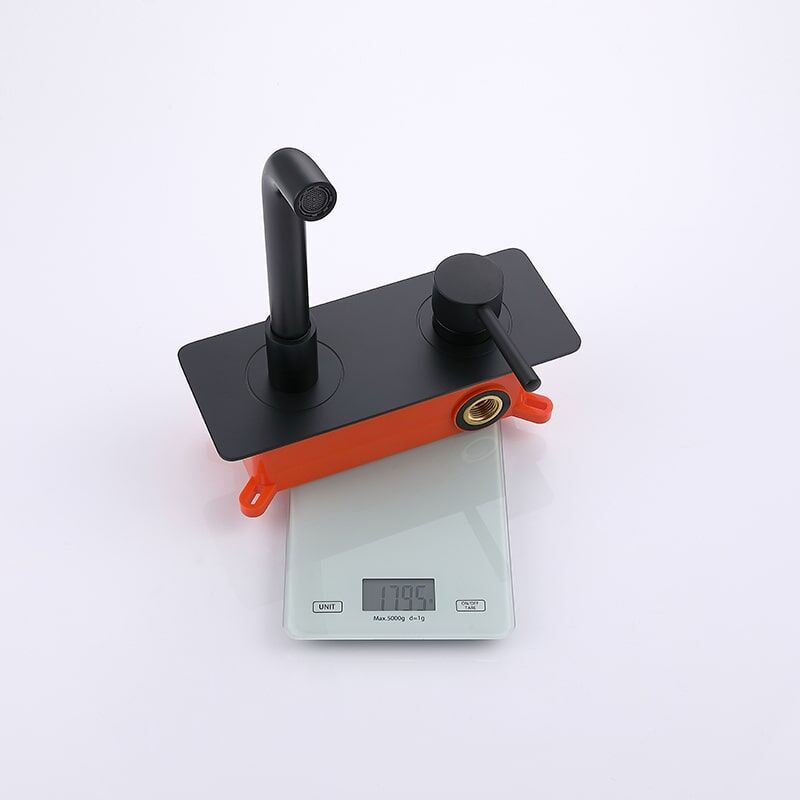 single handle matt black bathroom basin faucet 2 hole wall mounted faucet-2