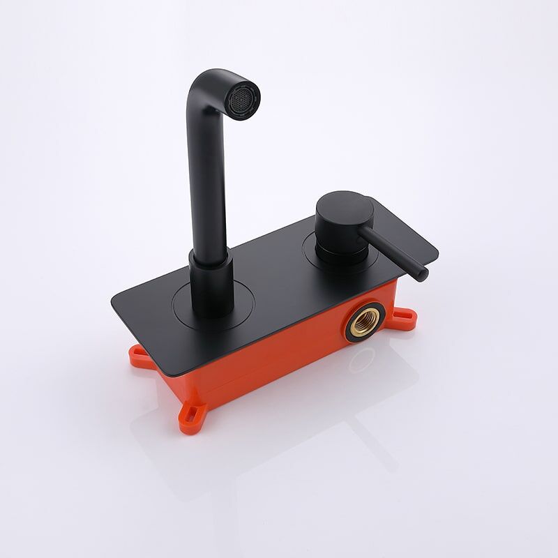 single handle matt black bathroom basin faucet 2 hole wall mounted faucet-3